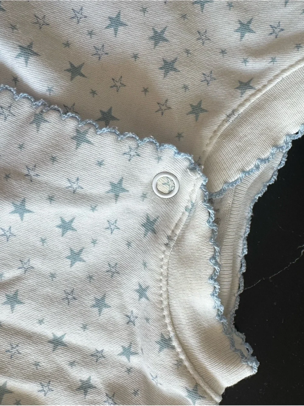 Kissy Kissy White Baby Footed Sleeper with Light Blue Stars